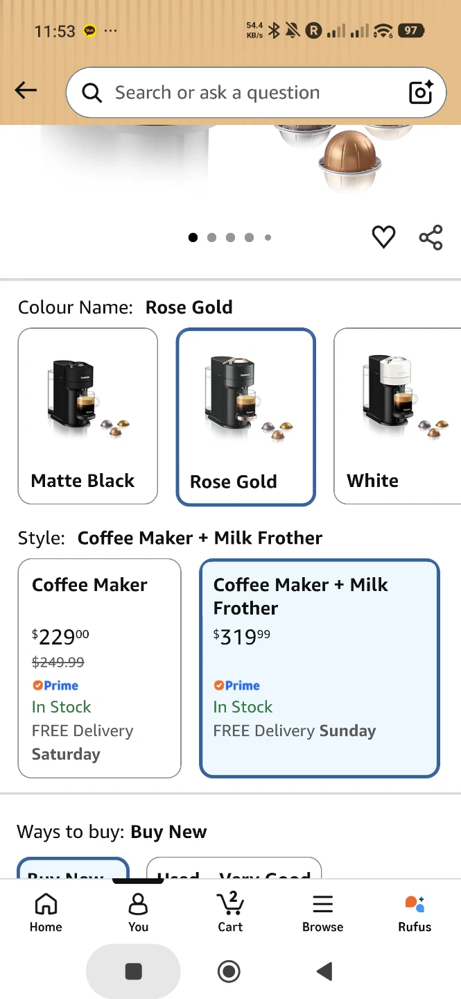 Nespresso Vertuo with Aeroccino 3 Milk Frother - Rose Gold - photo 5