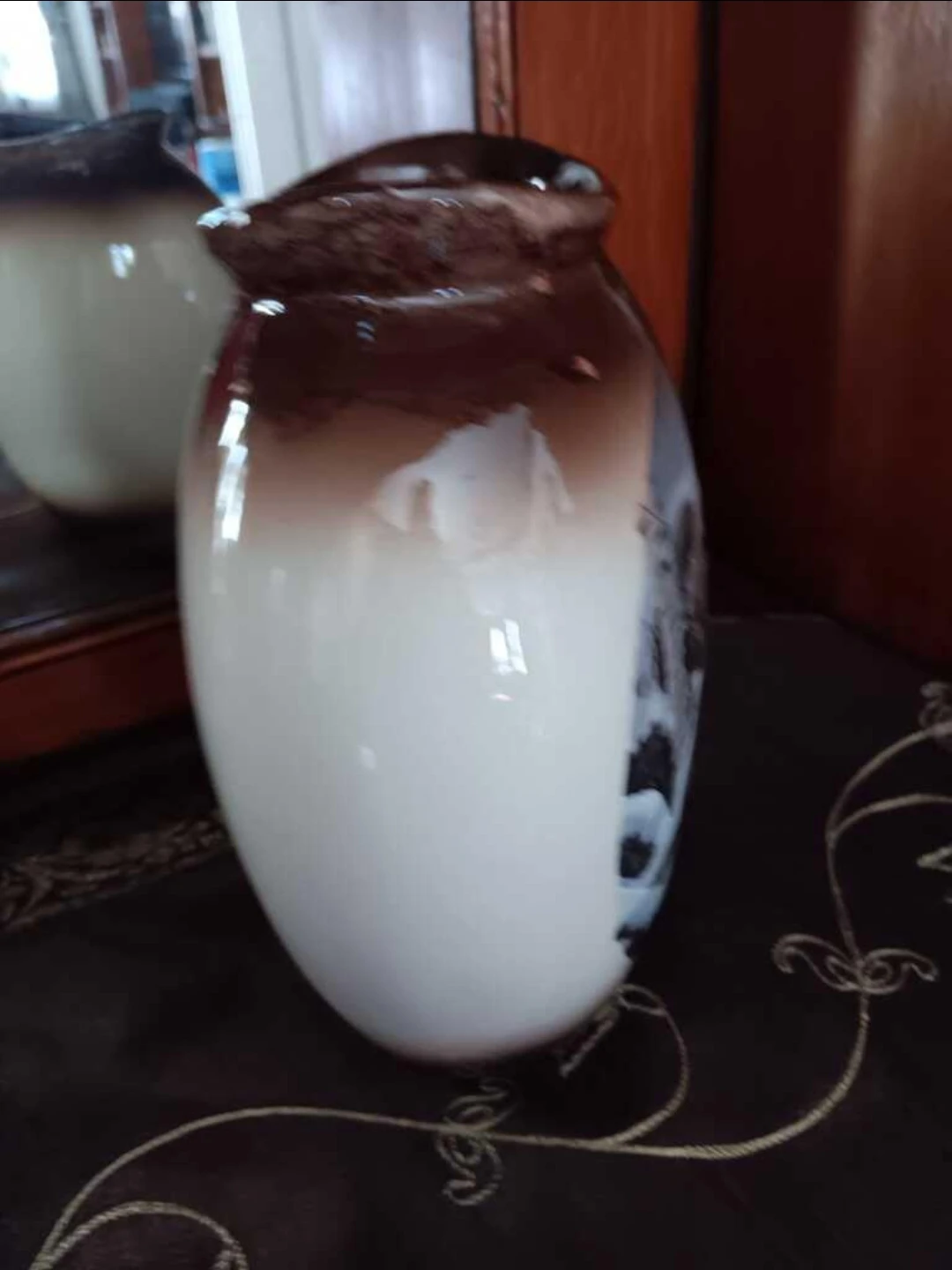 Wolf Design Ceramic Pottery Vase - photo 5
