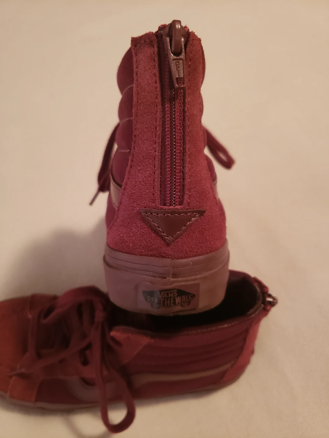 Vans High Top Sk8-Hi Zip Burgundy Women's 6.5 Suede Size 6.5 $35 - photo 4