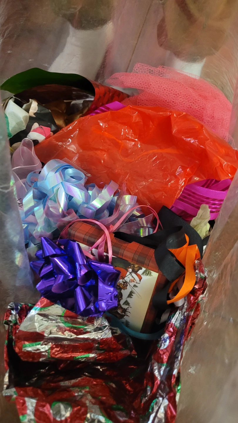 Free bag of wrapping/ribbons/gift supplies