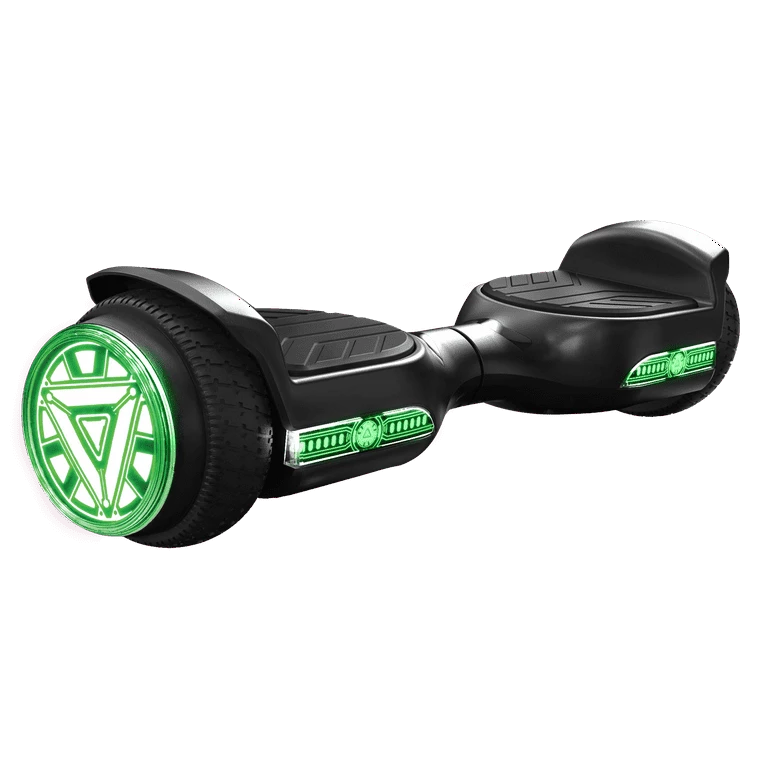 Black Hoverboard with Green LED Lights