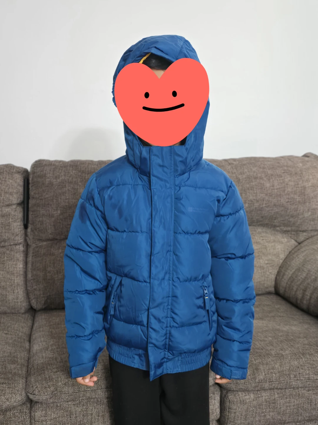 Blue Puffer Jacket with Hood
