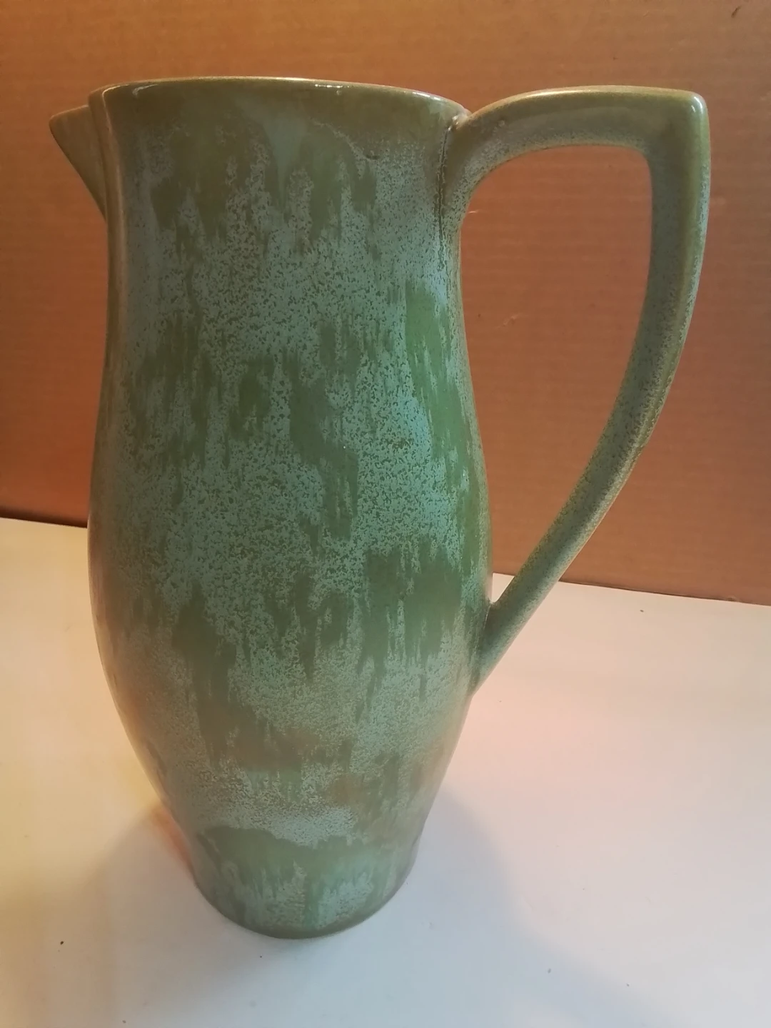 Vintage Adderley Ware Mottled Green Art Pottery Pitcher - photo 2