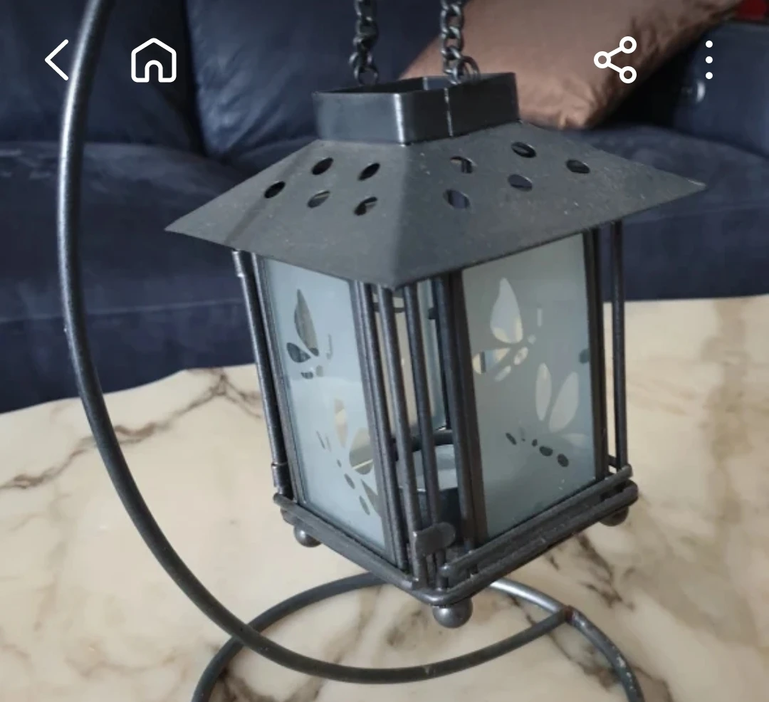Decorative Lantern with Butterfly Etchings