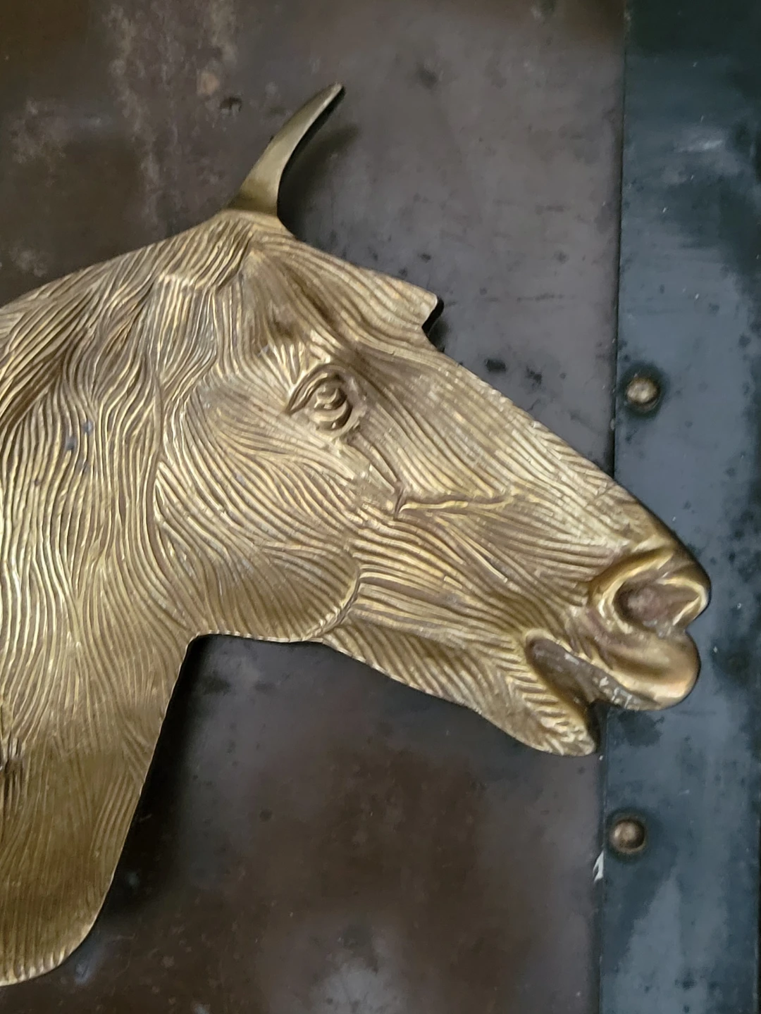 Vintage Brass Horse Head Trinket Dish.Brass vanity tray - photo 5