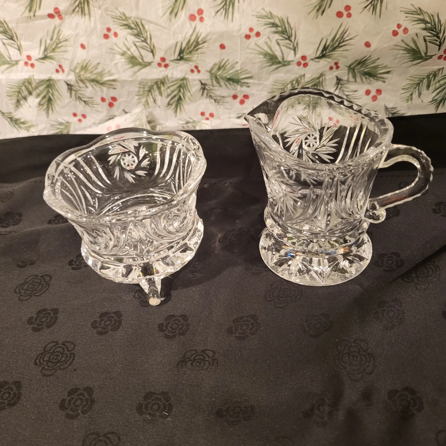 Crystal Creamer and Sugar Bowl Set