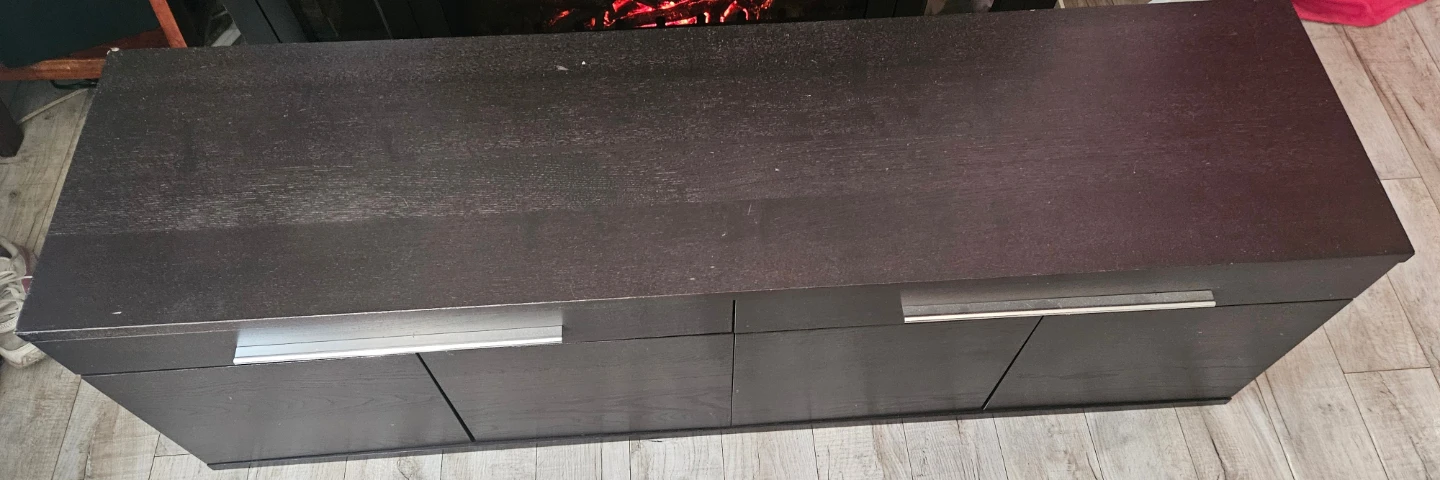 Dark Wood Sideboard with 4 Doors and 2 Drawers - photo 2