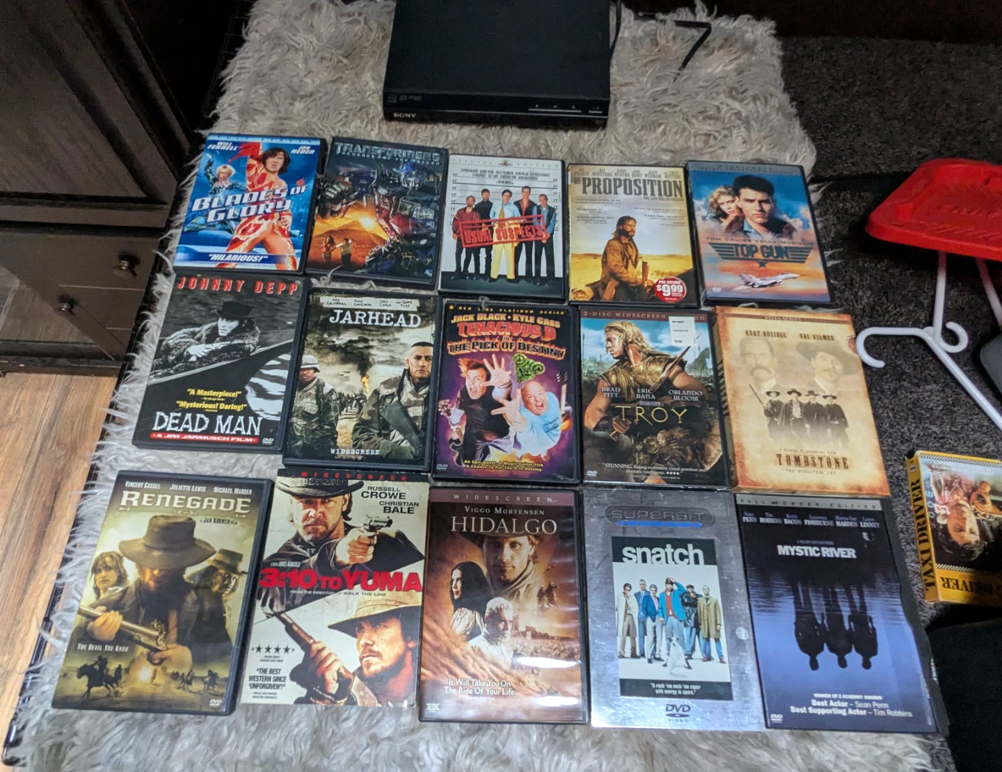 DVD lot with Sony DVD player  47 DVDs