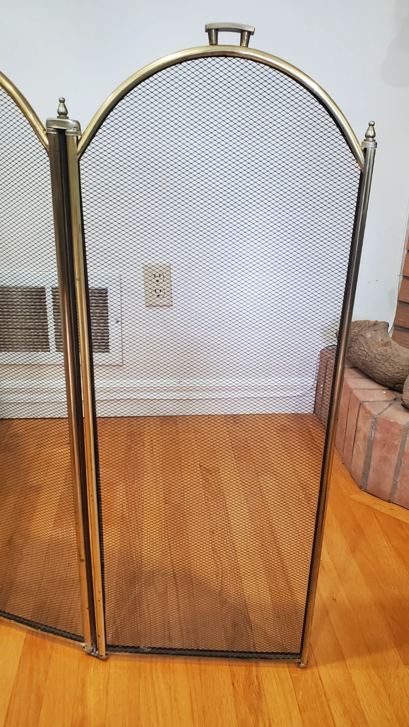 Brass and Black Metal Fireplace Screen - photo 5