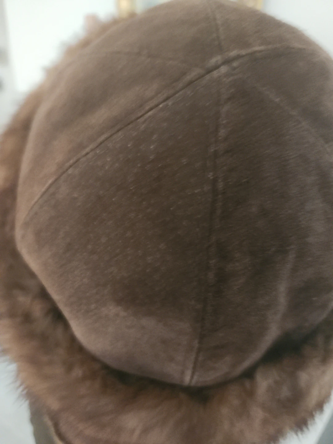 Vintage Brown and  Suede with mink fur trimmings hat - photo 4