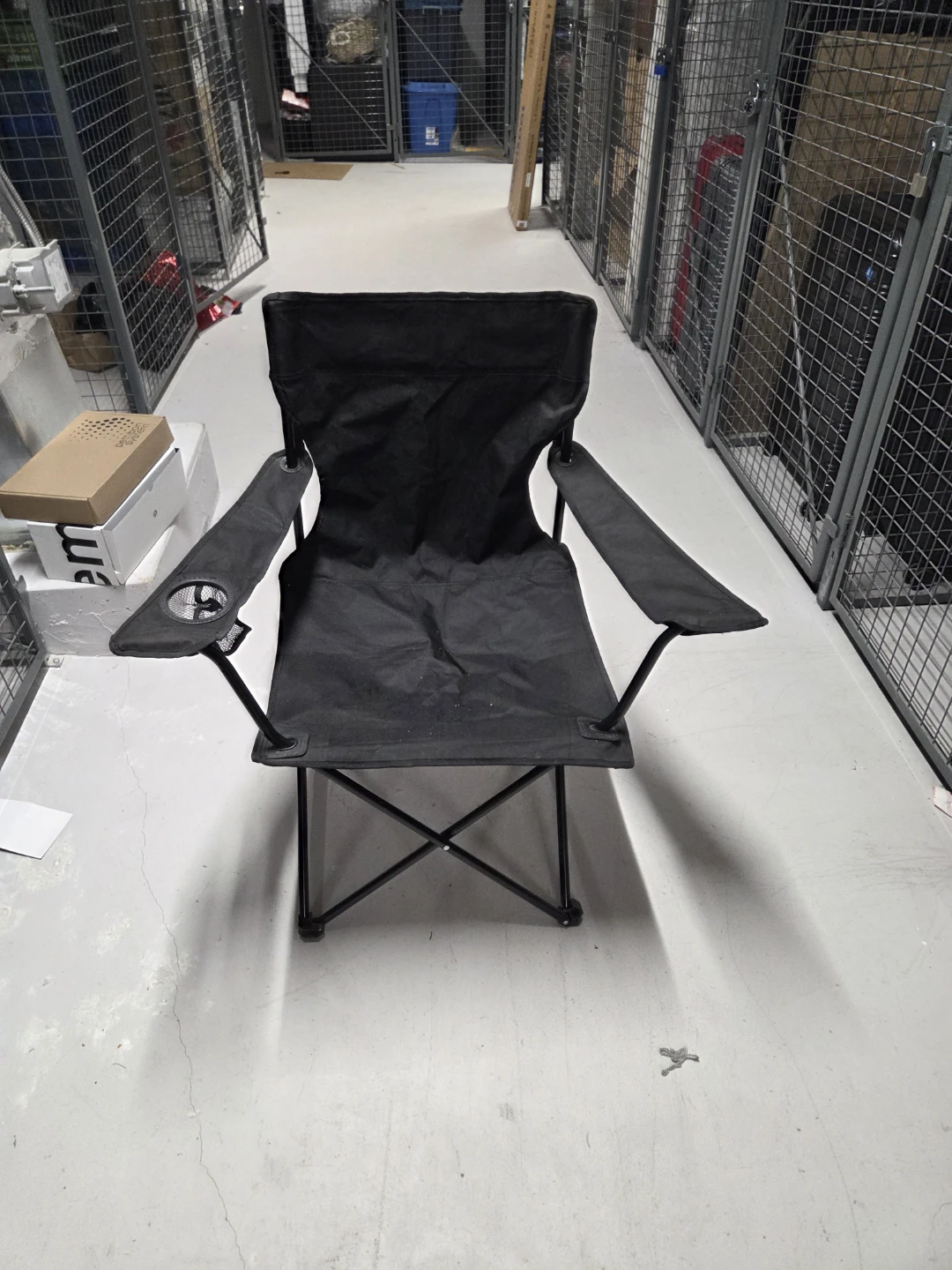 Black Folding Camp Chair with Cup Holder - photo 3