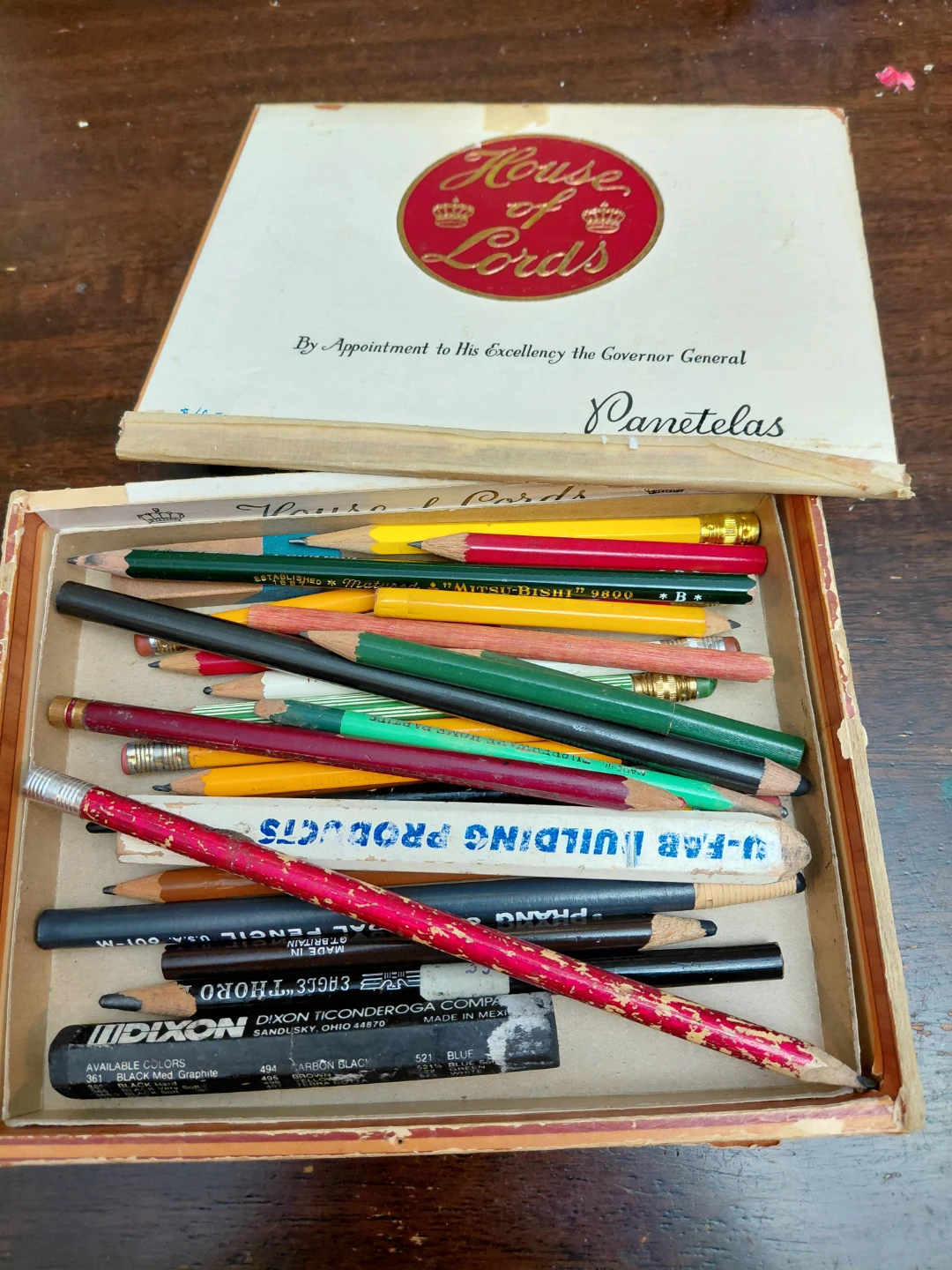 House of Lords Panetelas Cigar Box with Pencils