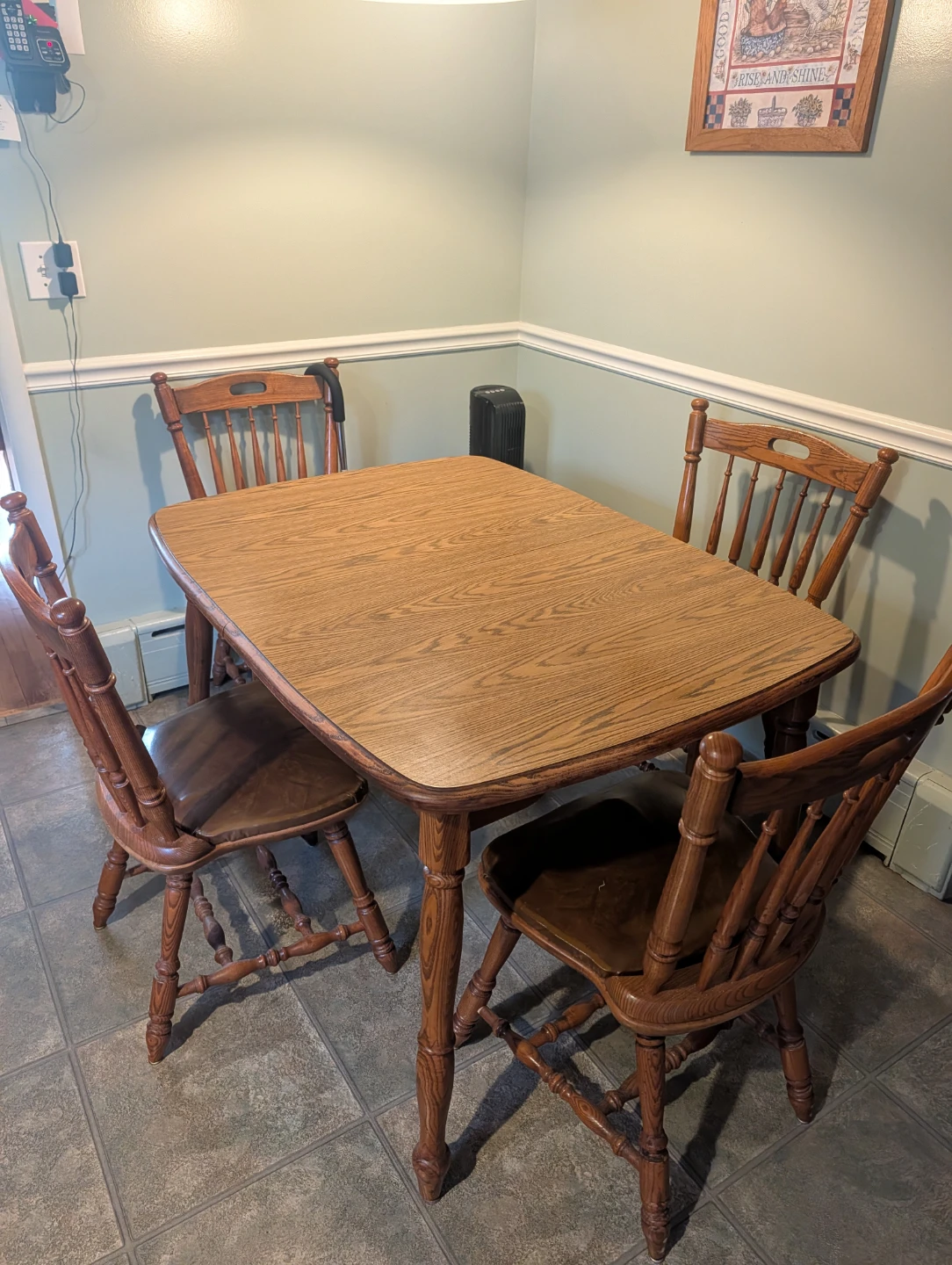 Wooden Dining Table with 4 Chairs - photo 2