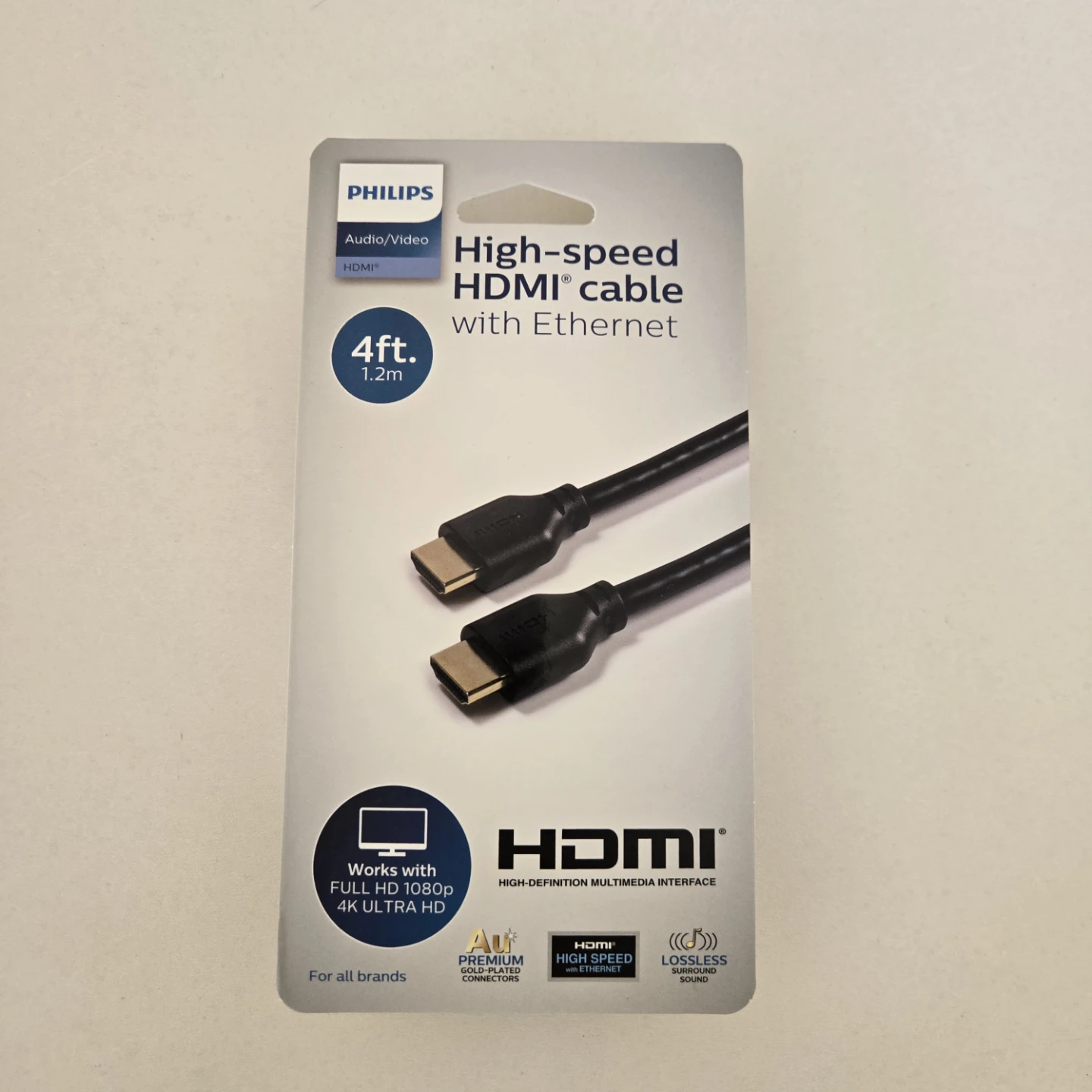 Philips High-speed HDMI Cable with Ethernet 4ft