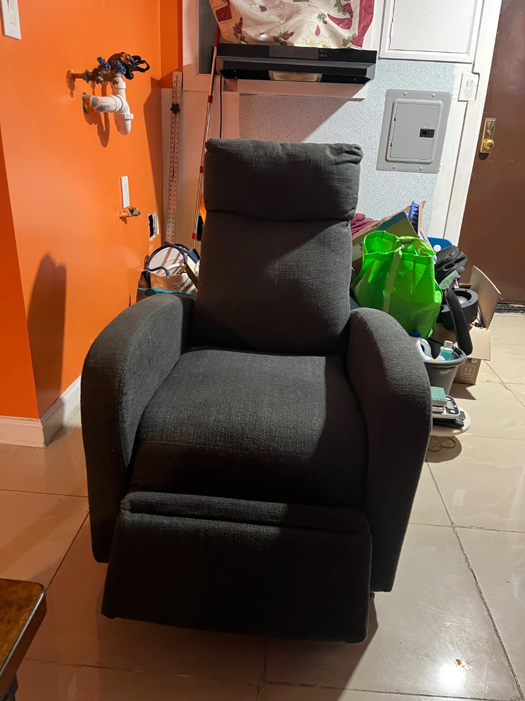 Dark Gray Recliner Chair and sofa - photo 2