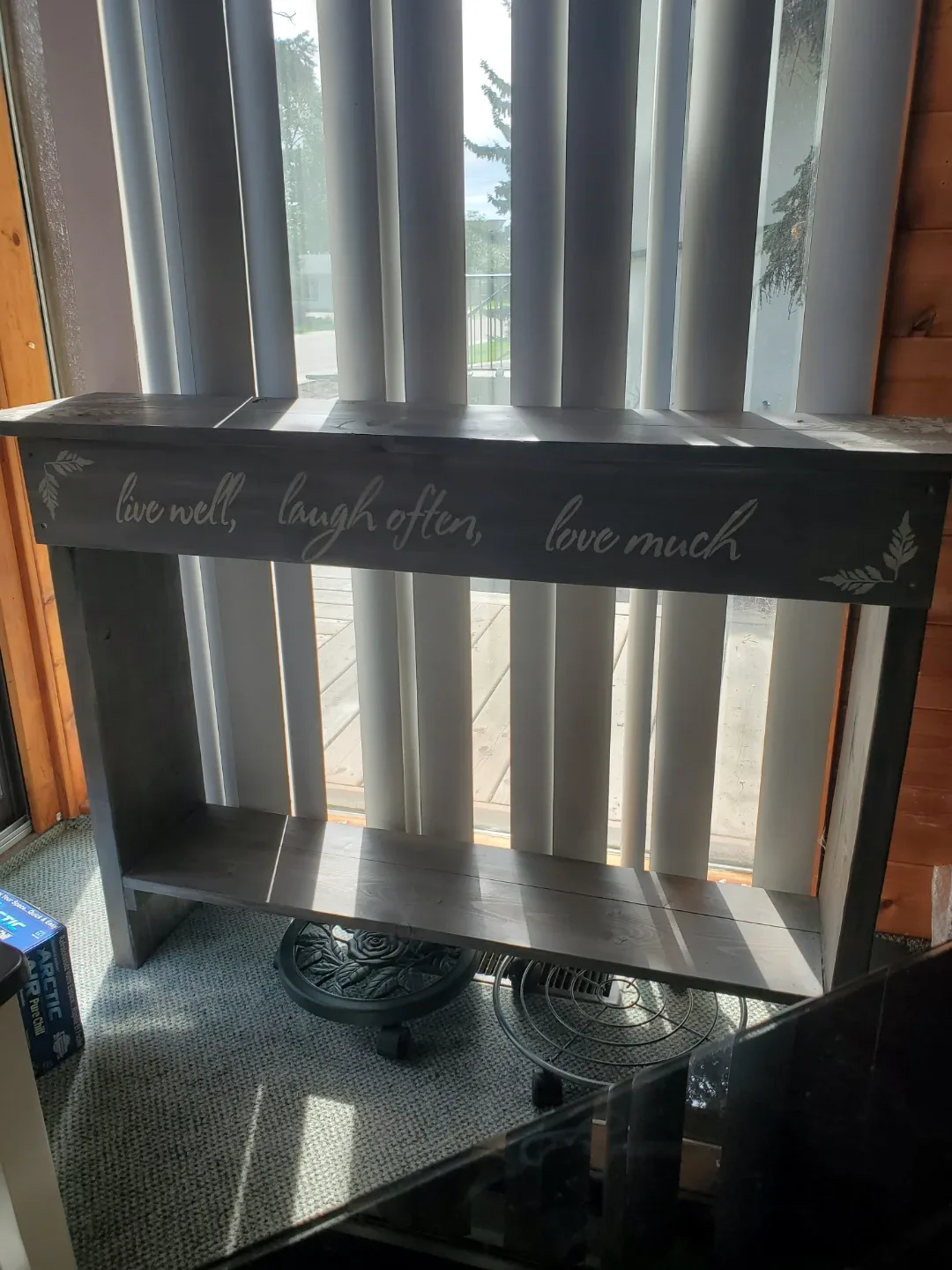 Wooden Console Table with Quote - photo 2
