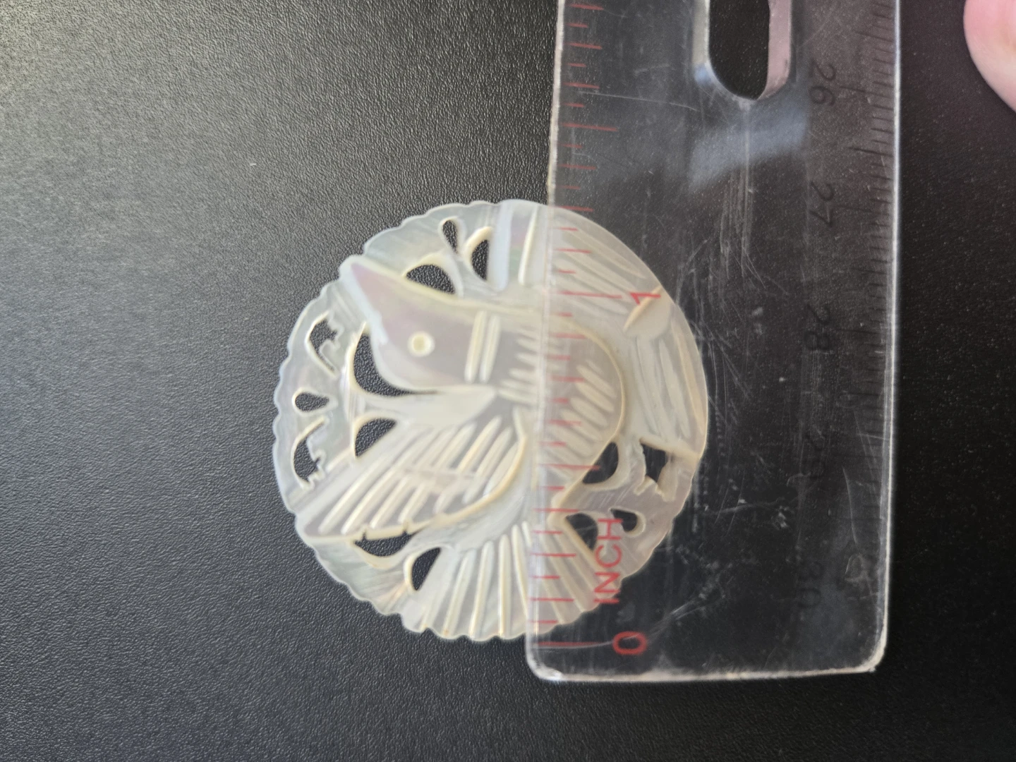 Mother of Pearl Brooch Handcarved - photo 2