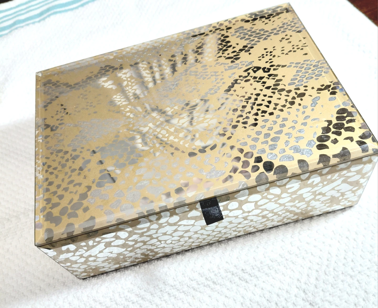 Mirrored Snake Print Jewelry Box with Assorted Costume Jewelry - photo 2