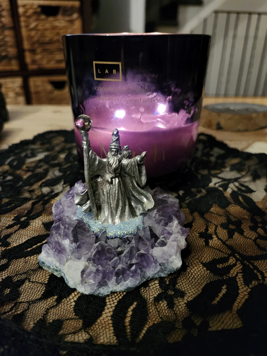 Amethyst Stone with Wizard