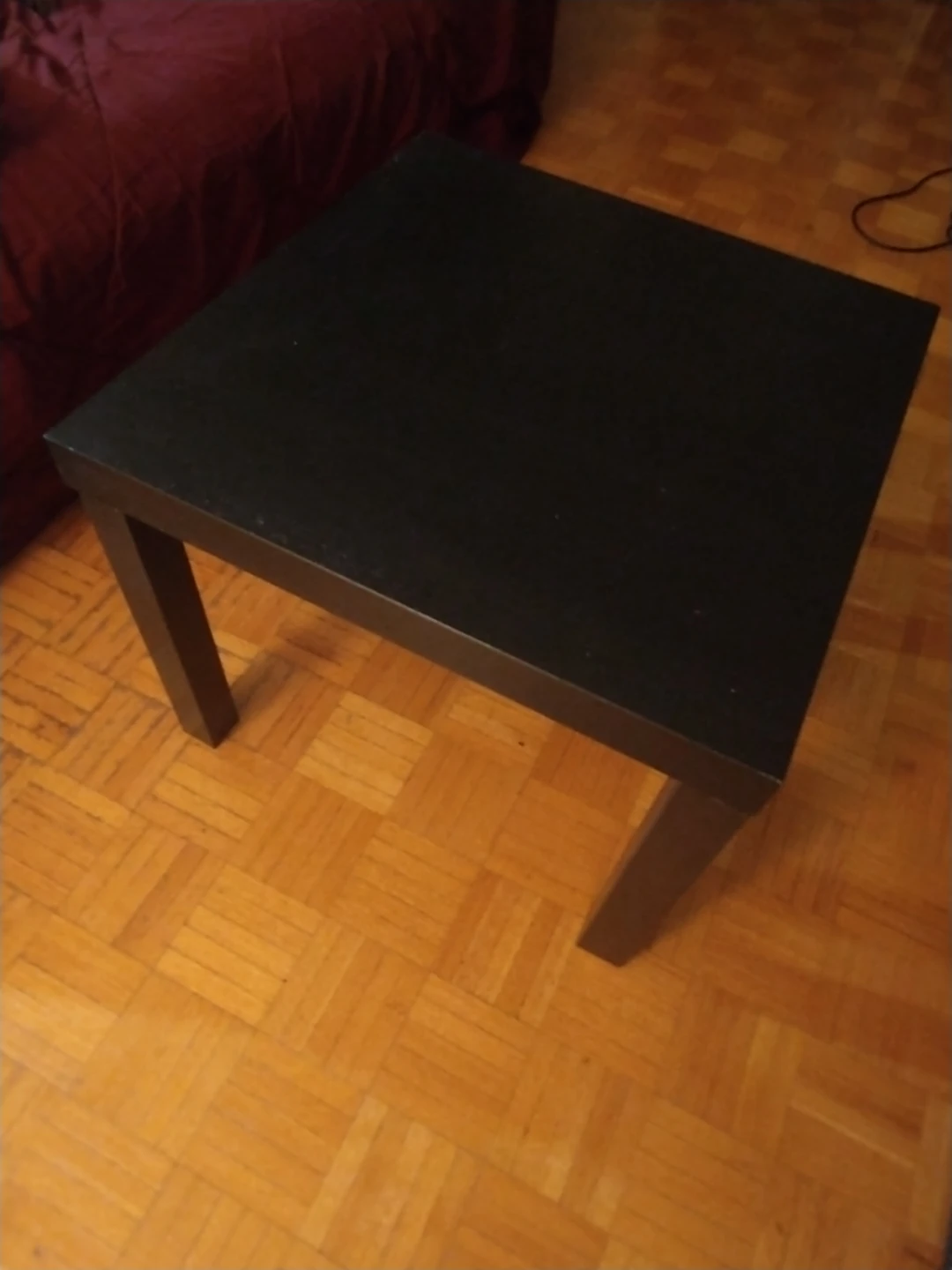 Black Ikea square side table, 21 3/4", 17 3/4" tall - photo 4