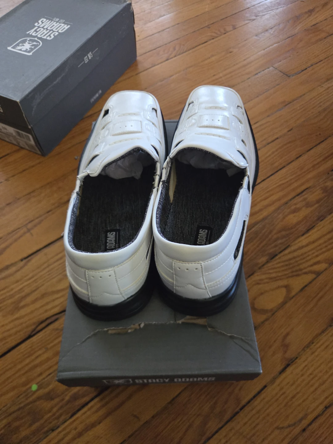 Stacy Adams White Leather Fisherman Sandals Men's Size 10 - photo 3