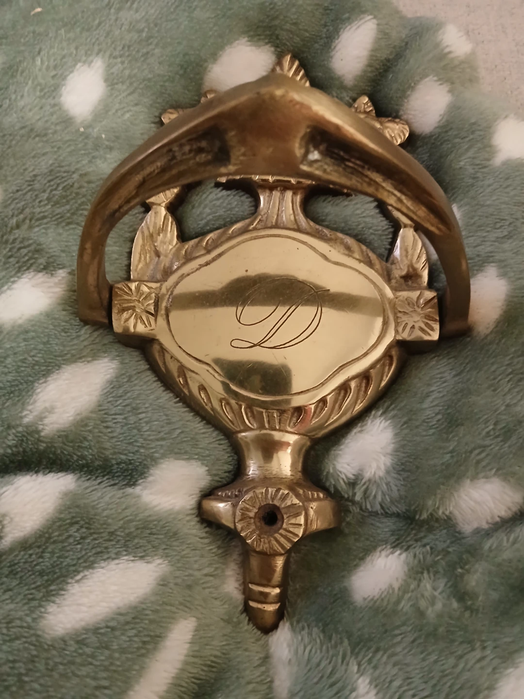 Brass Door Knocker with 'D' Initial - photo 3