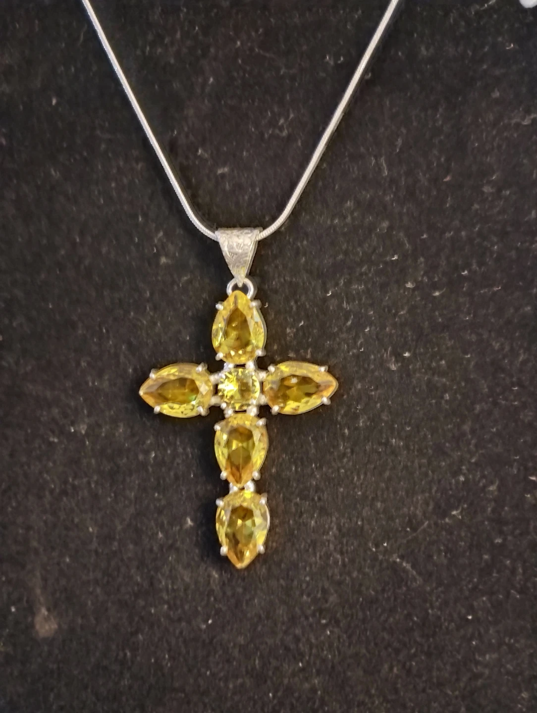 Sterling Silver Citrine Cross - photo 3