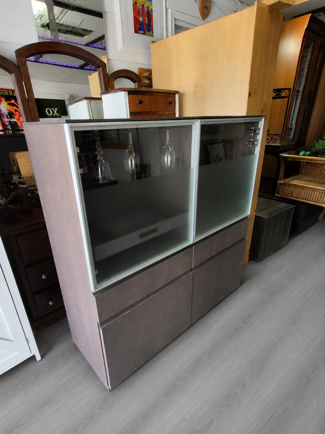 Bar Cabinet with Glassware Holders - photo 3