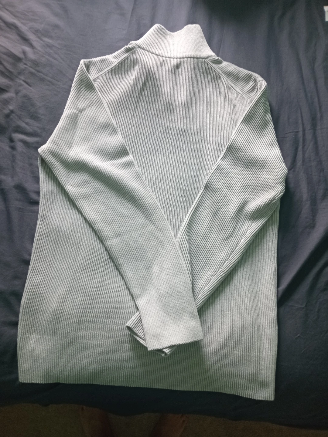 JACK & JONES Grey Ribbed Quarter-Zip Sweater - photo 3