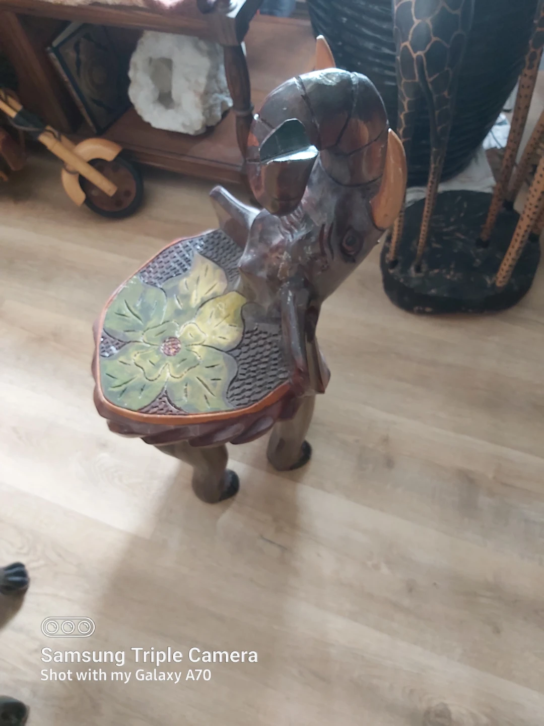 Wooden Elephant Stool - photo 3