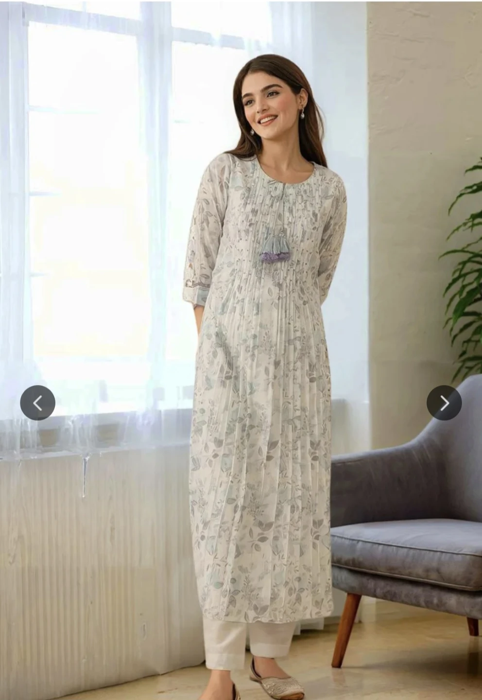 Women's Linen Kurti with Trousers