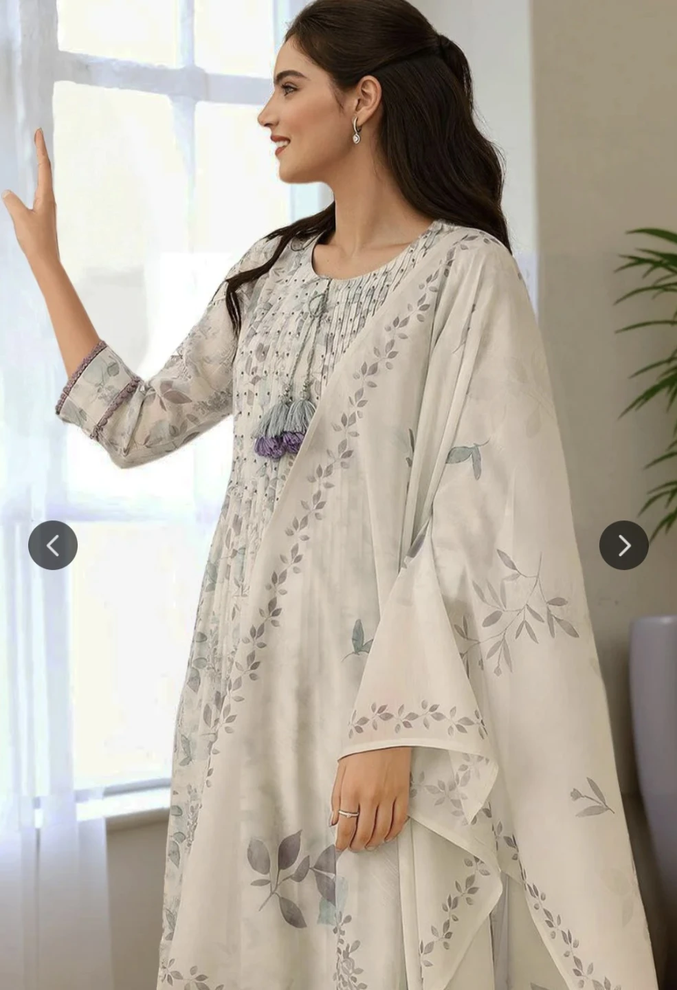 Women's Linen Kurti with Trousers - photo 3