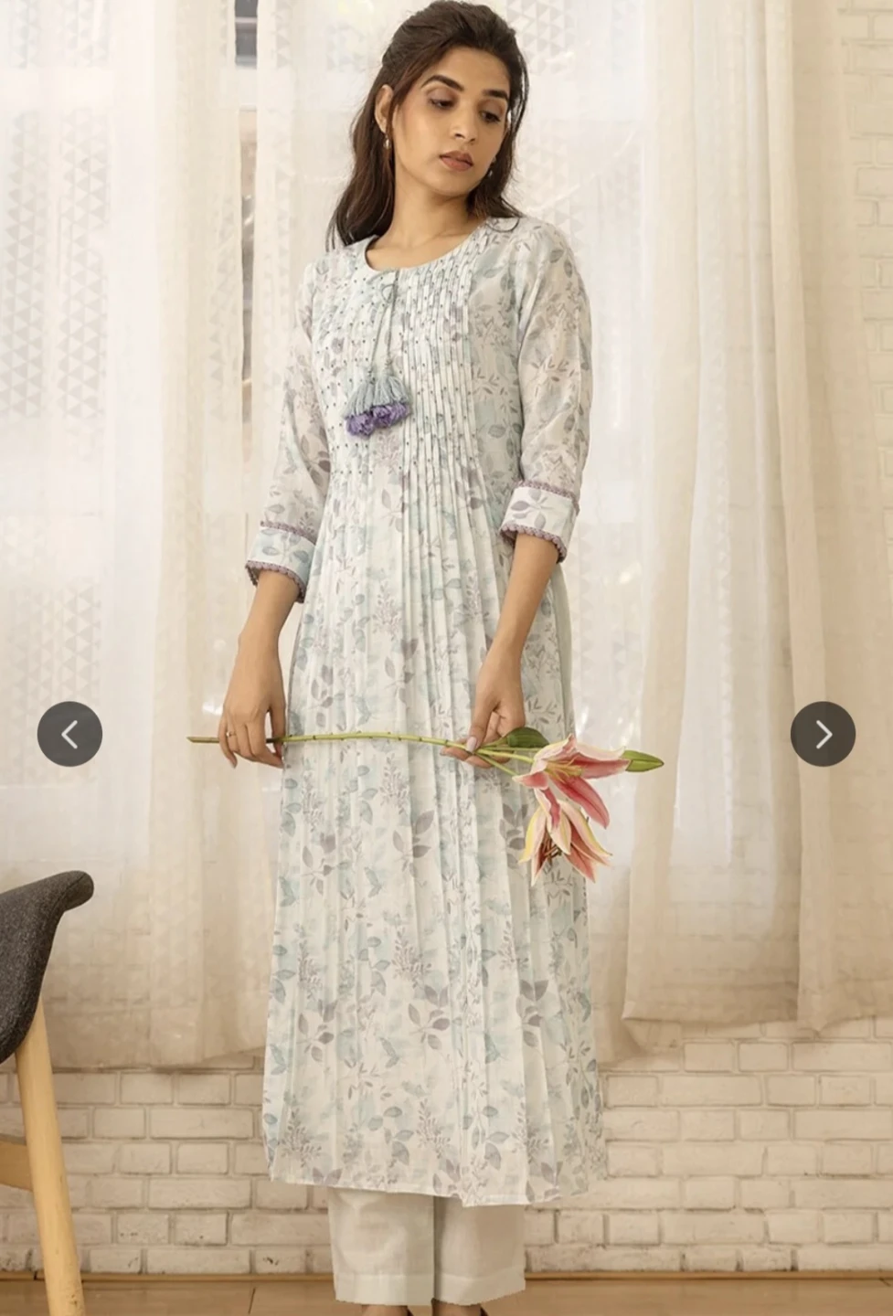 Women's Linen Kurti with Trousers - photo 4