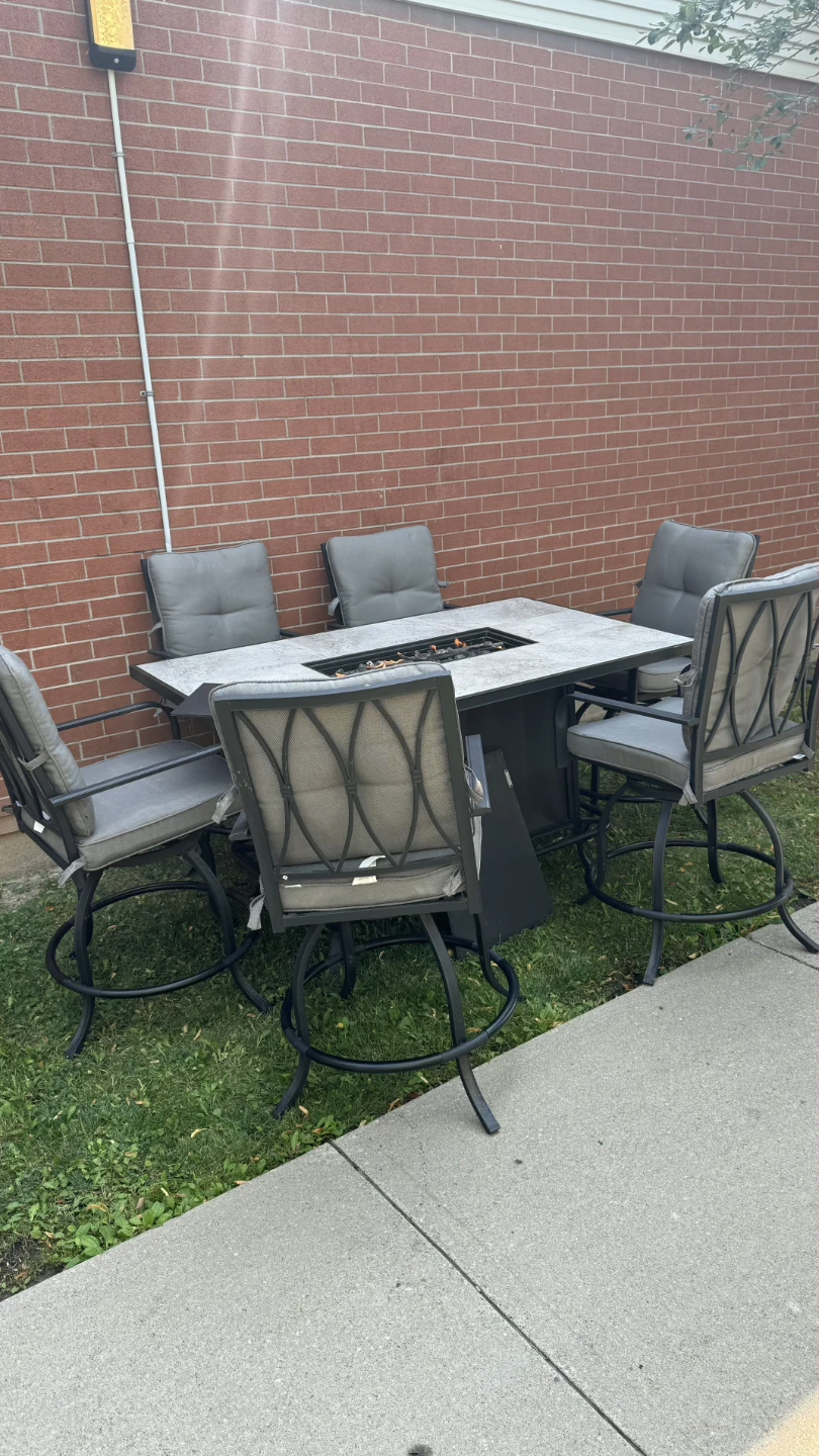 Patio Dining Set with Fire Pit Table - photo 3
