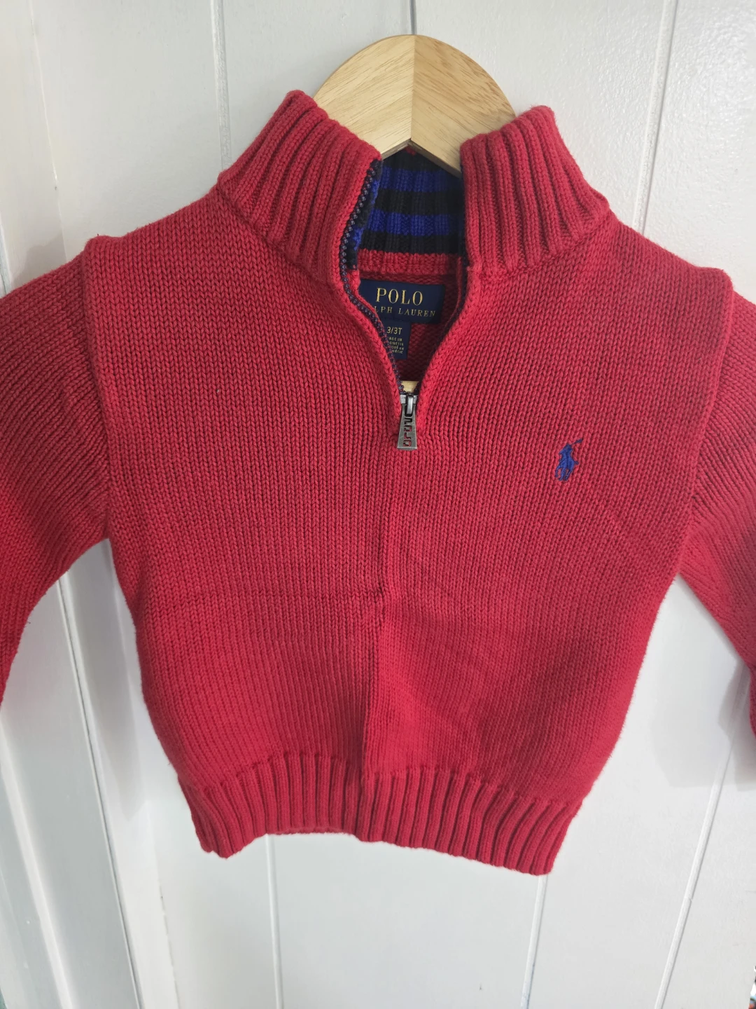 Polo Ralph Lauren Red 1/4 Zip Sweater