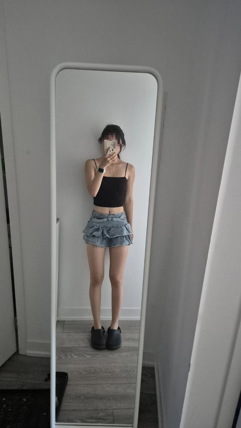 Denim Y2k Ruffle Skirt