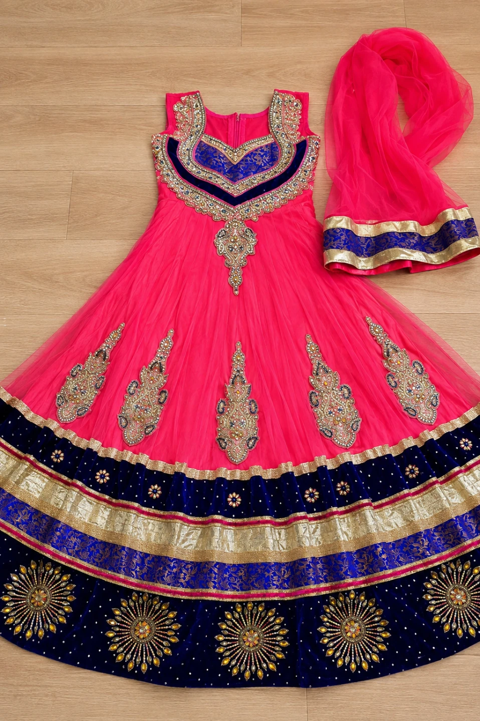 Teenager Pink Anarkali Suit with Dupatta