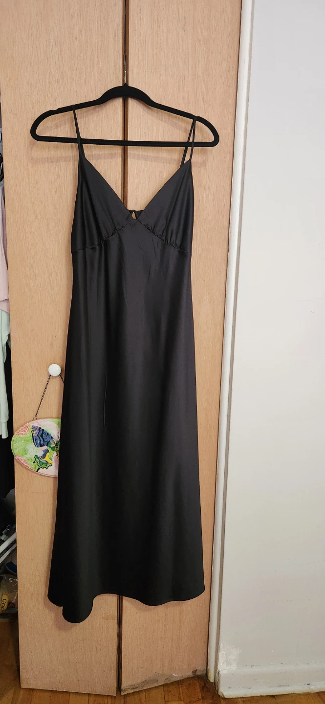 Dynamite Black Midi Slip Dress