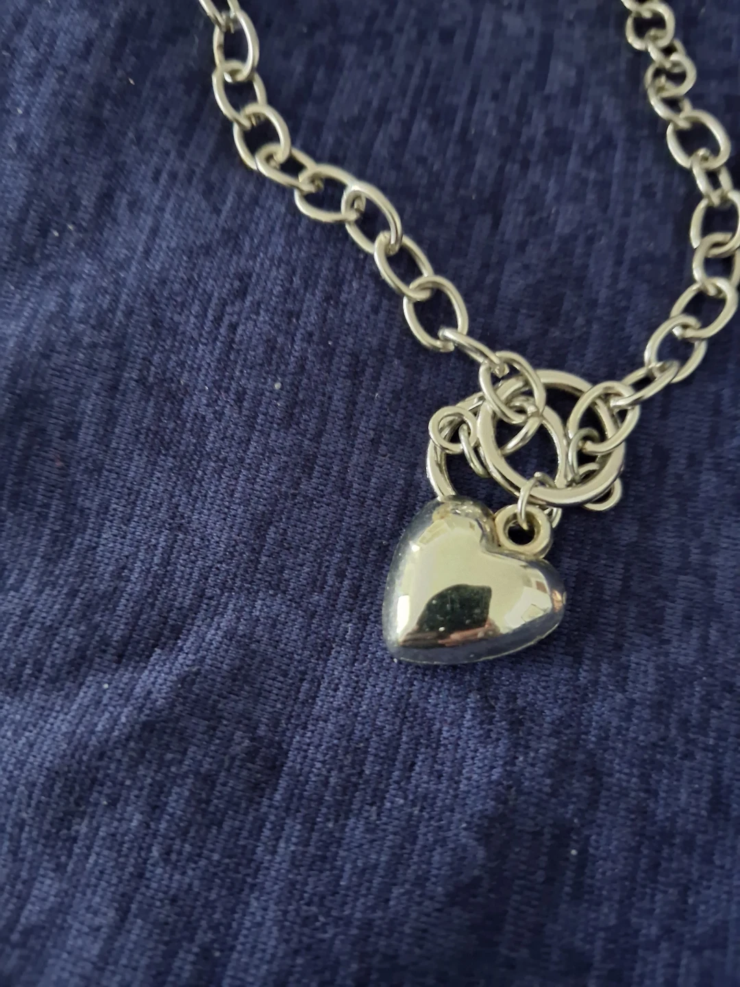 Vintage Style Pearl Ring and Heart Charm Necklace Set - photo 4