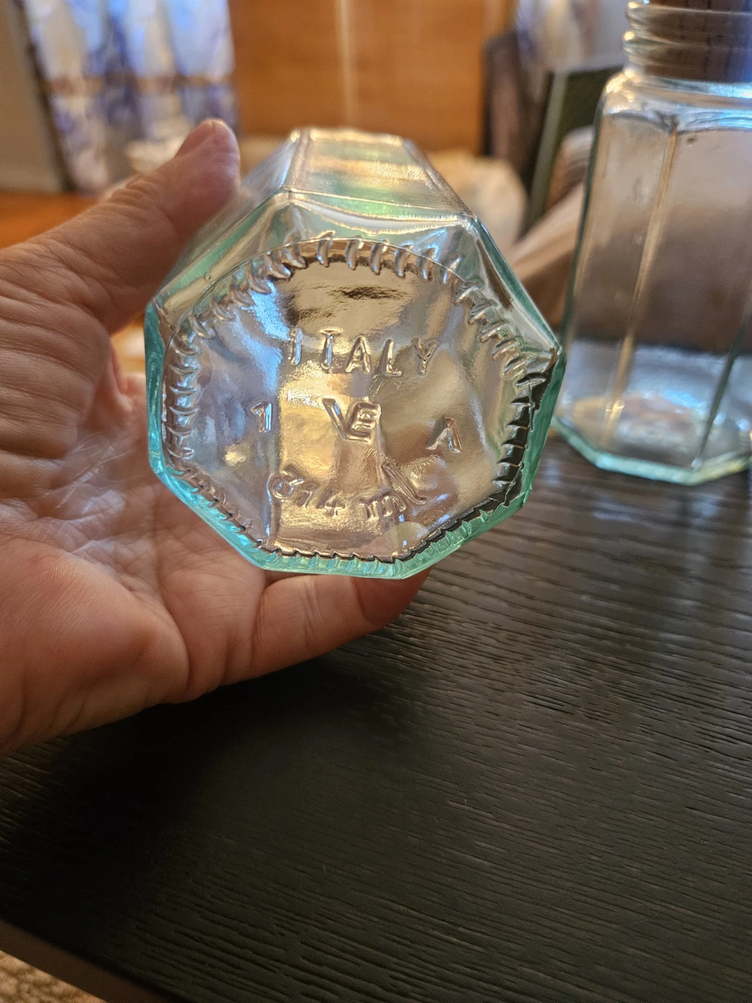 VINTAGE  Octagonal  Vetreria Etrusca 2- Glass Jar - photo 2