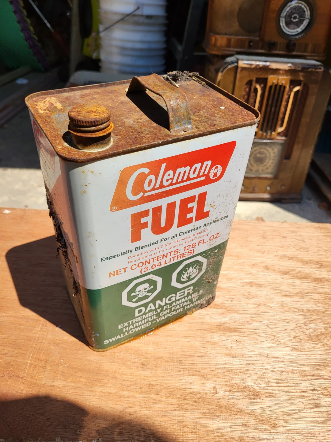 Vintage Coleman Empty Fuel Canister  for Decor