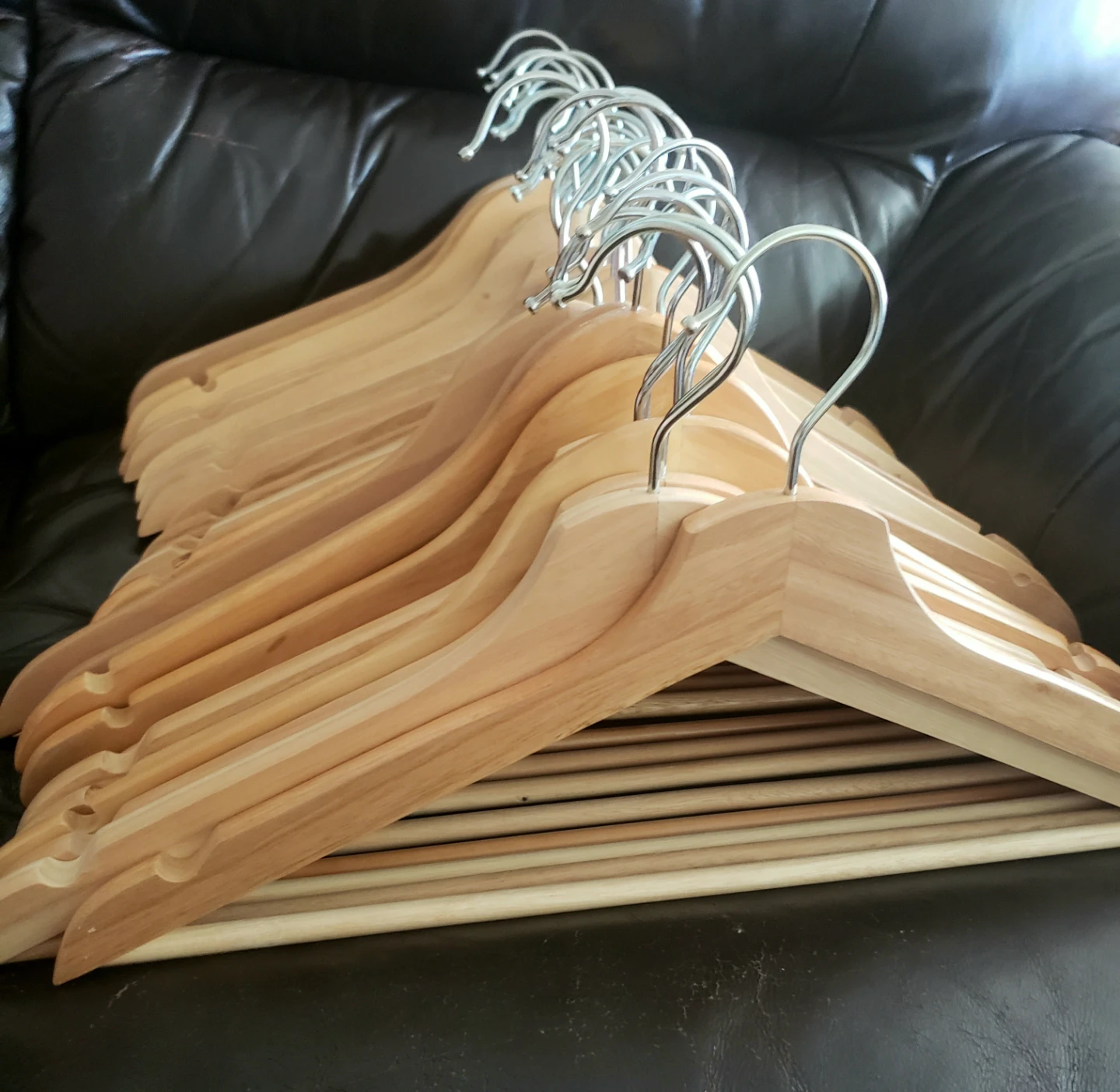 Wooden Clothes Hangers - Set of 30