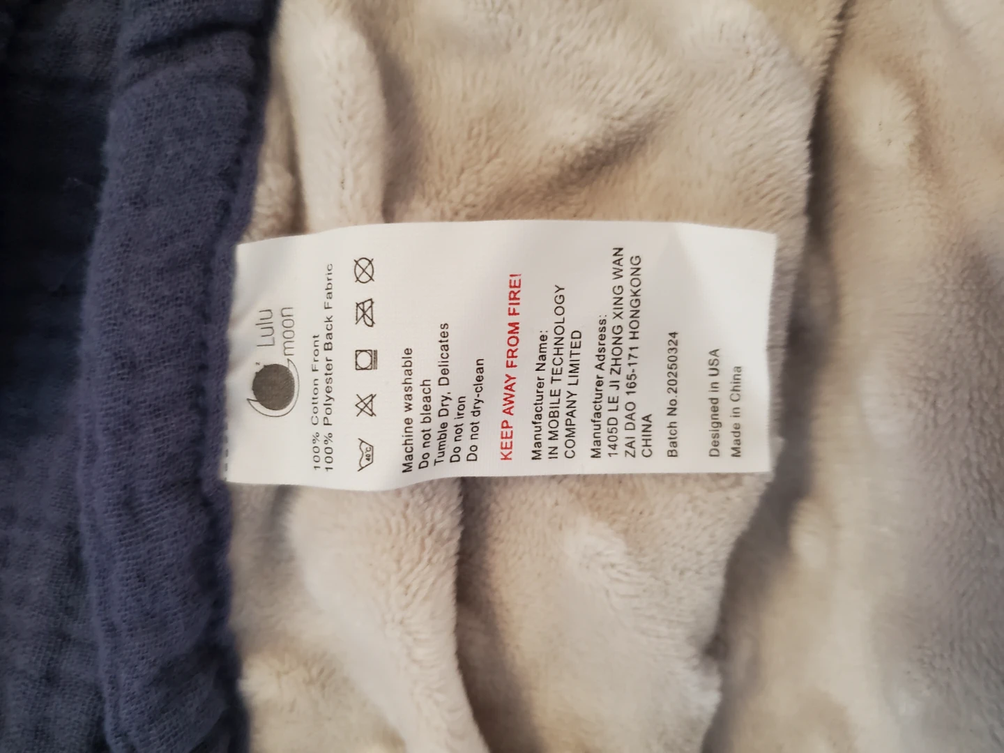Navy & Gray Lulu Moon Baby Blanket - photo 4