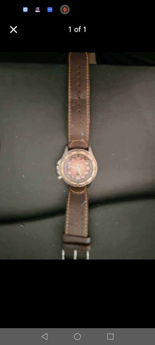 Men's Brown Leather Strap Watch