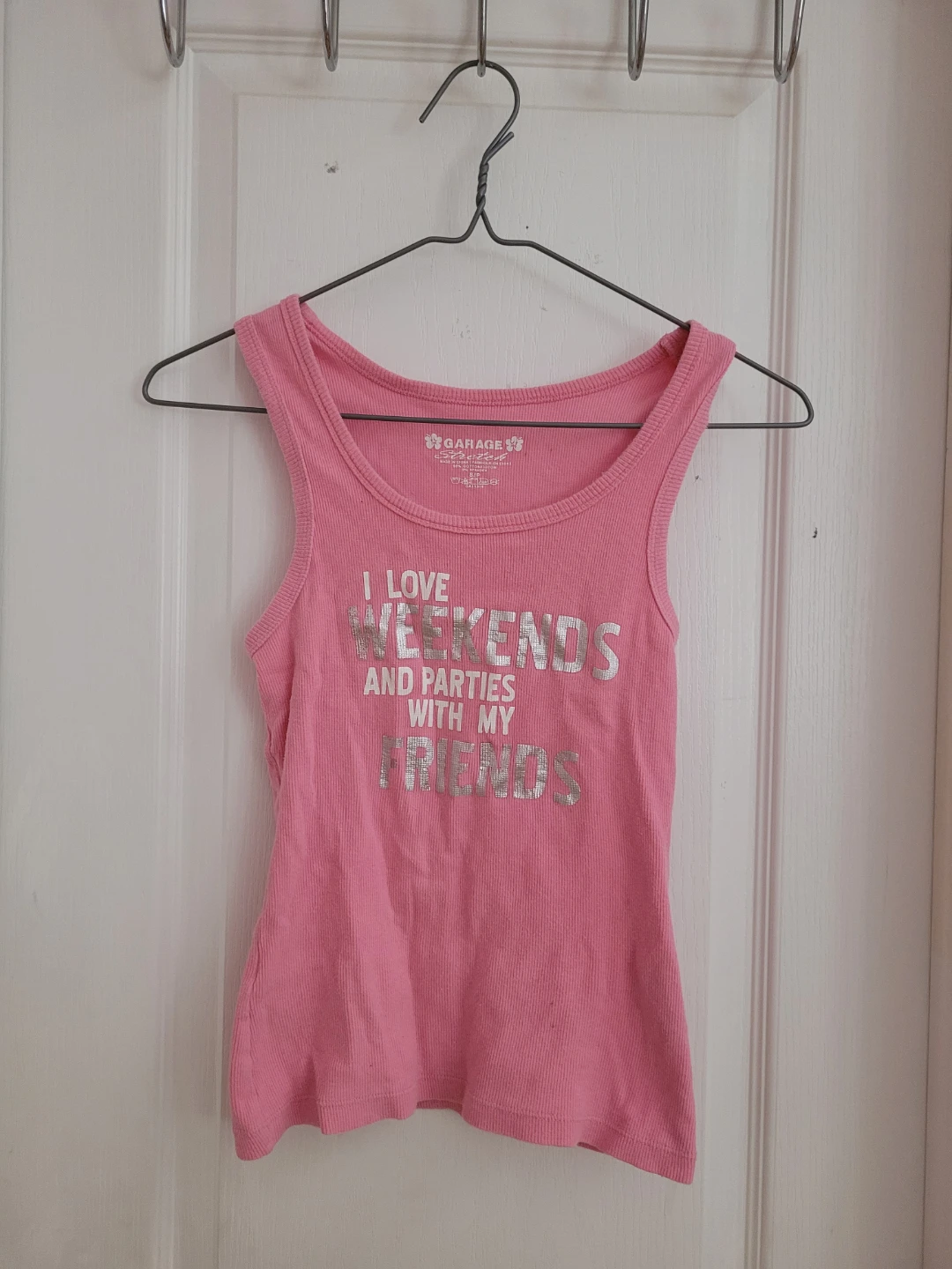 Garage Pink Tank Top - I Love Weekends