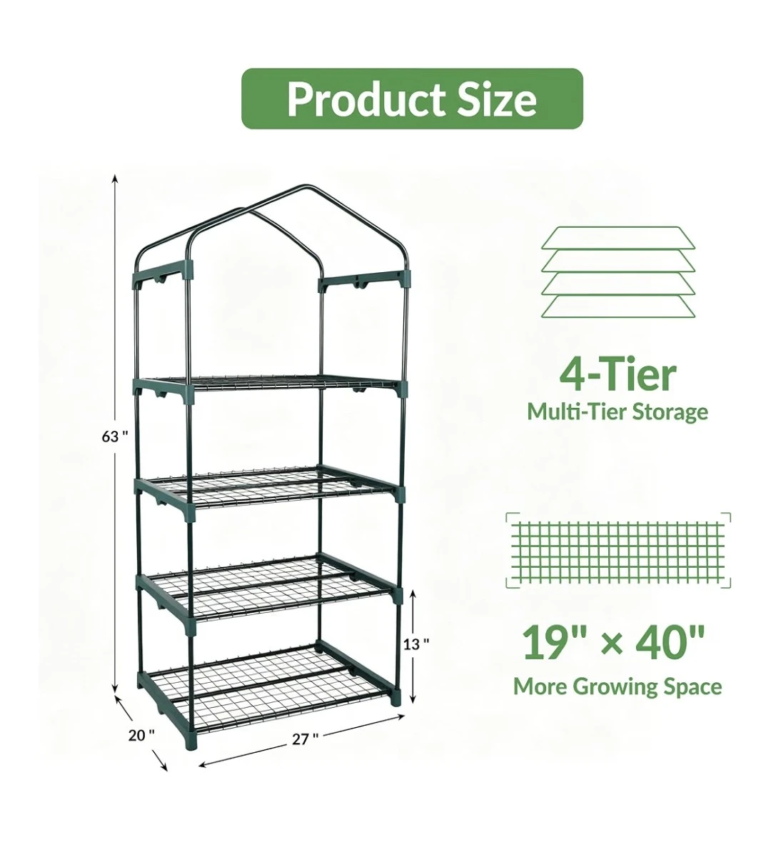 4-Tier Mini Greenhouse Shelving Unit - photo 2