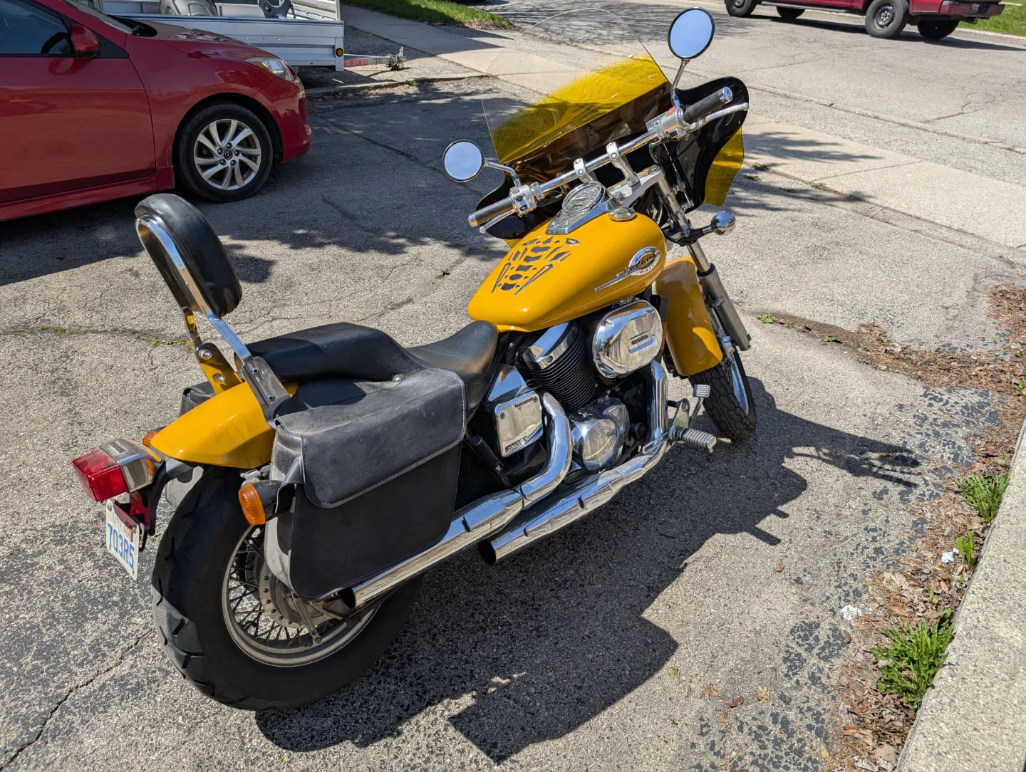 2003 Honda Shadow 750 ACE with batwing fairing/windscreen