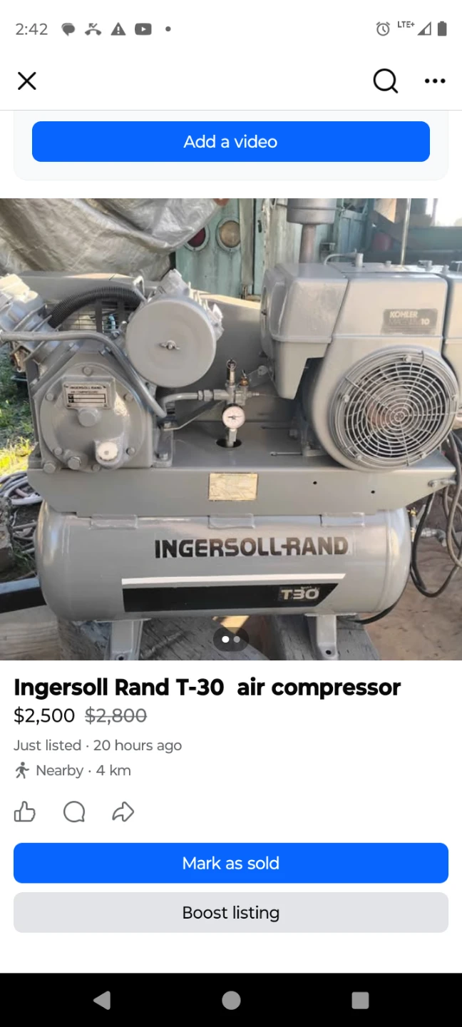Ingersoll Rand T-30 air compressor - photo 4
