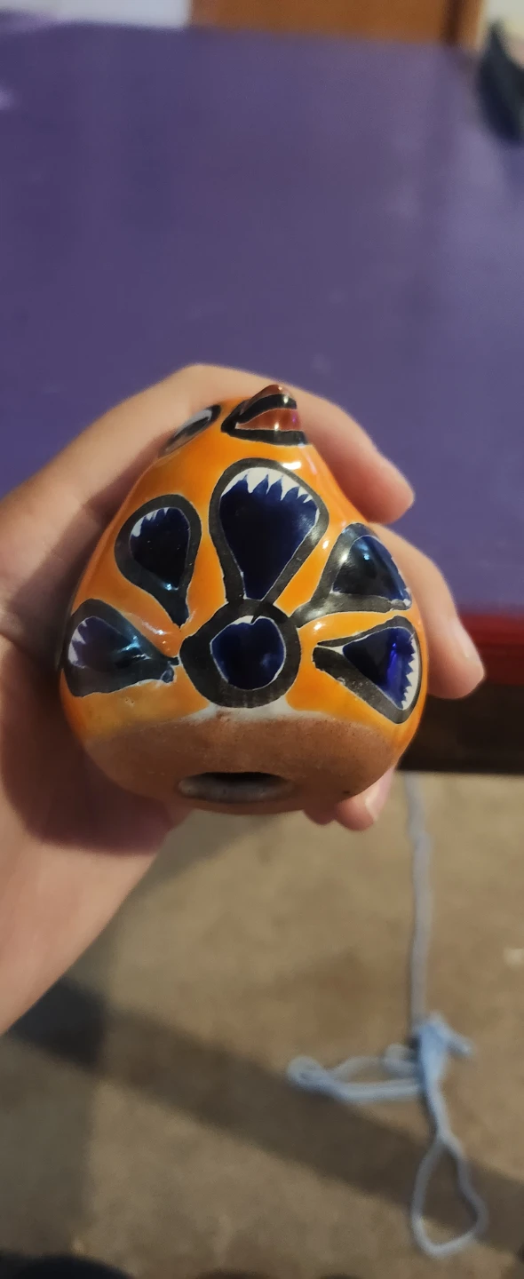 Orange Ceramic Bird Figurine - photo 3