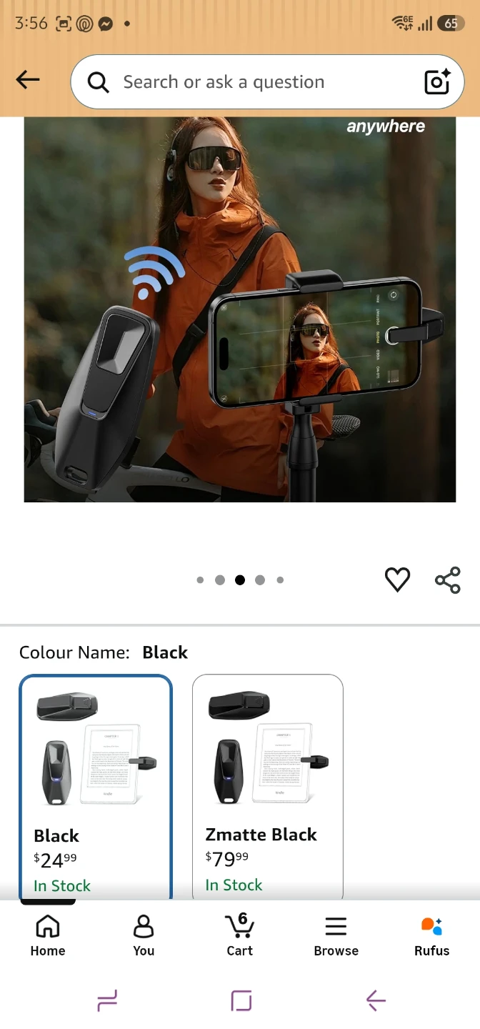 YAWFIER Black Wireless Page Turner Remote - photo 4